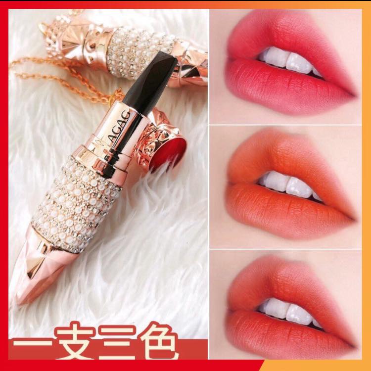 [Hàng nhập Chính hãng] Son 3 màu Kim cương AGAG - Son 3 màu nữ hoàng cao cấp