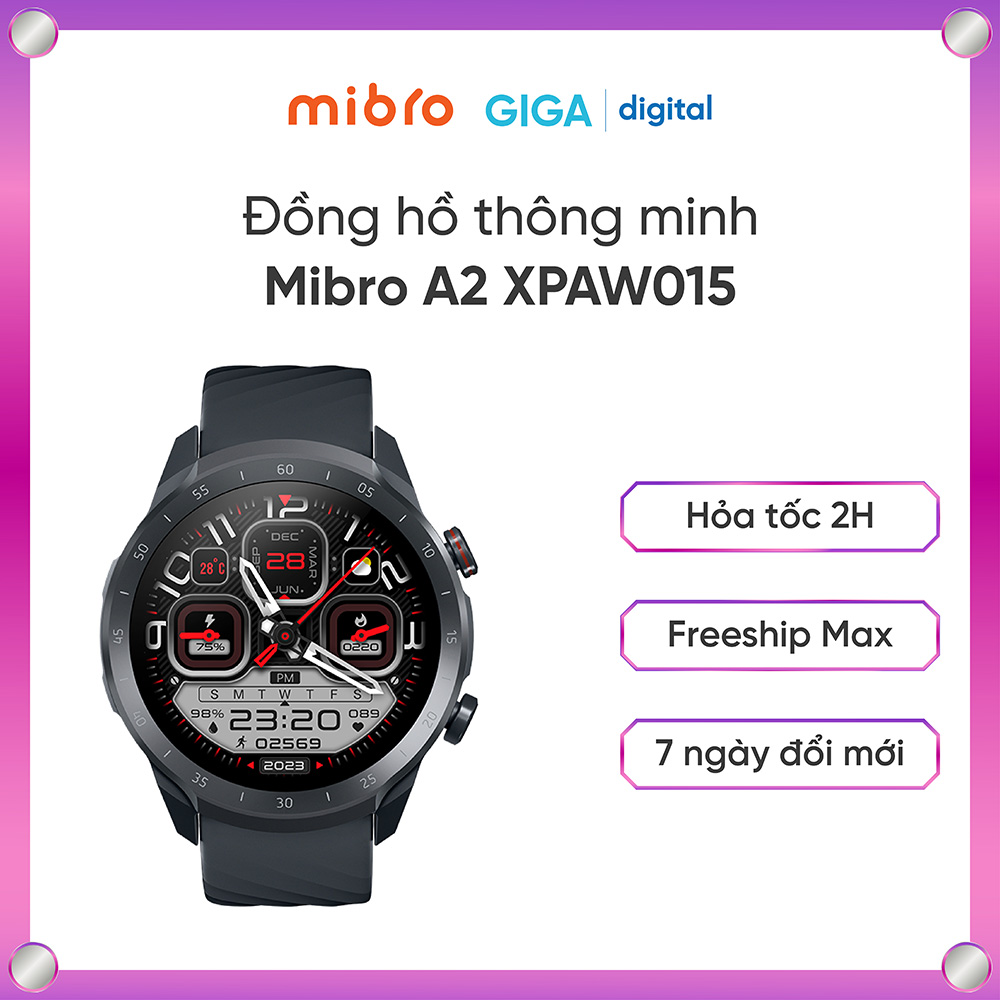 [ Hỏa tốc HN - HCM ]   Đồng hồ thông minh Mibro A2 XPAW015 chống nước | Đồng hồ nghe gọi cho nam | Đồng hồ theo dõi nhịp tim | Màn hình màu HD 1.39 inch