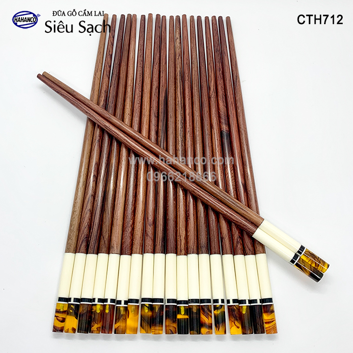 Đũa gỗ cẩm lai đầu cẩm thạch 3 tầng hahahnco