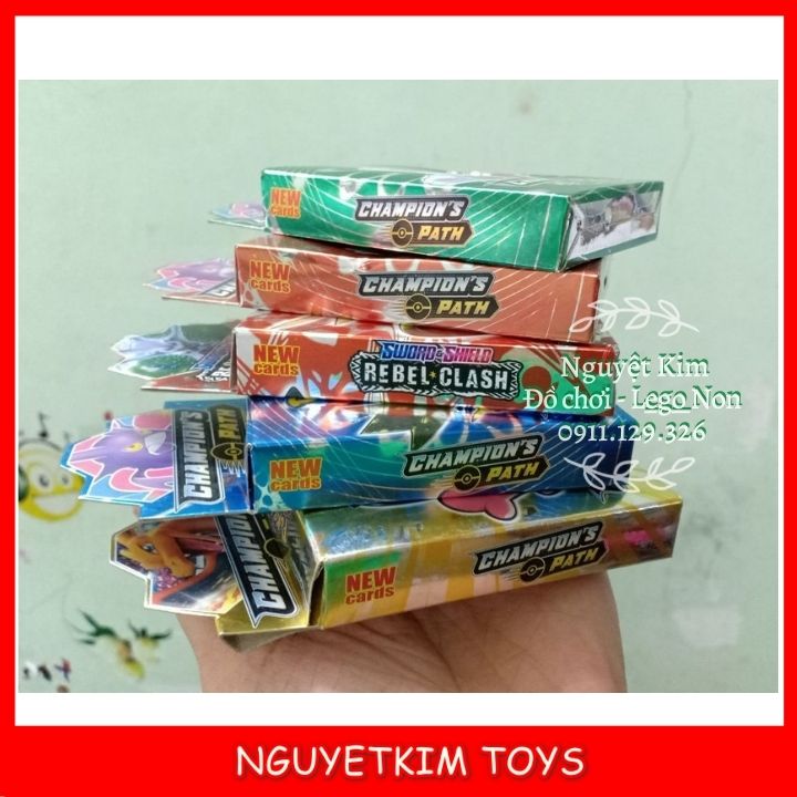 Combo 5 hộp bộ bài pokemon giấy - hộp 25 thẻ đồ chơi trẻ bài trò chơi sưu tập
