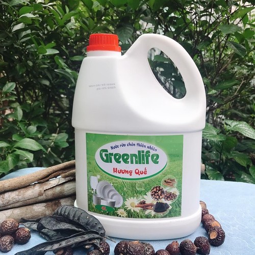 [HCM][CHÍNH HÃNG] Nước rửa chén nguyên liệu sinh học Greenlife - Sencharm - can 4l mùi quế tinh khiết thân thiện với môi trường