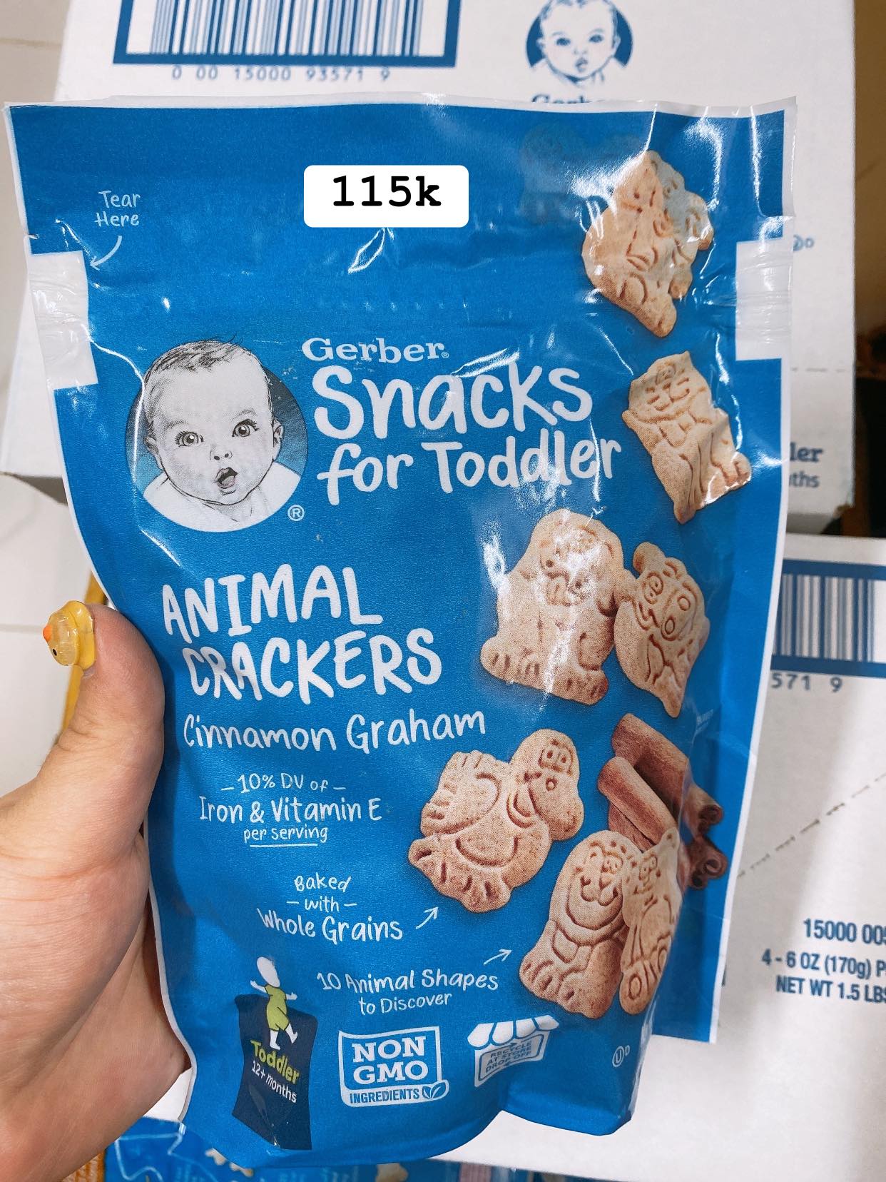 Bánh quy Gerber Animal Crackers vị Quế cho bé 12m+ - hảng air