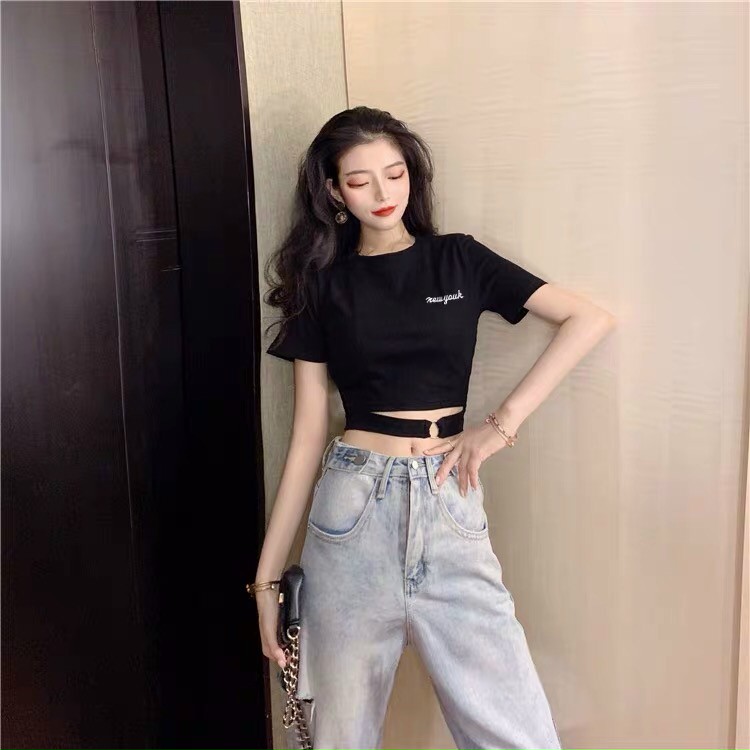 ÁO NỮ KIỂU ĐAI HỞ EO CHẤT THUN LỤA DÀY ĐẸP CO GIÃN THOÁNG MÁT SGR