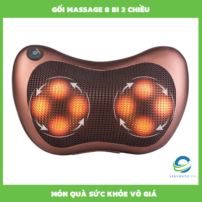 Gối Massage Cổ Vai Gáy Hồng Ngoại 8 Bi Hàng Loại 1 Trên Thị Trường Massage Toàn Thân Thư Giãn Cơ Thể