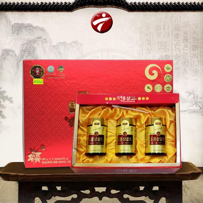 Cao hồng sâm hàn quốc 6 năm tuổi korean red ginseng gold bio hộp 3 x 240g lọ ns040