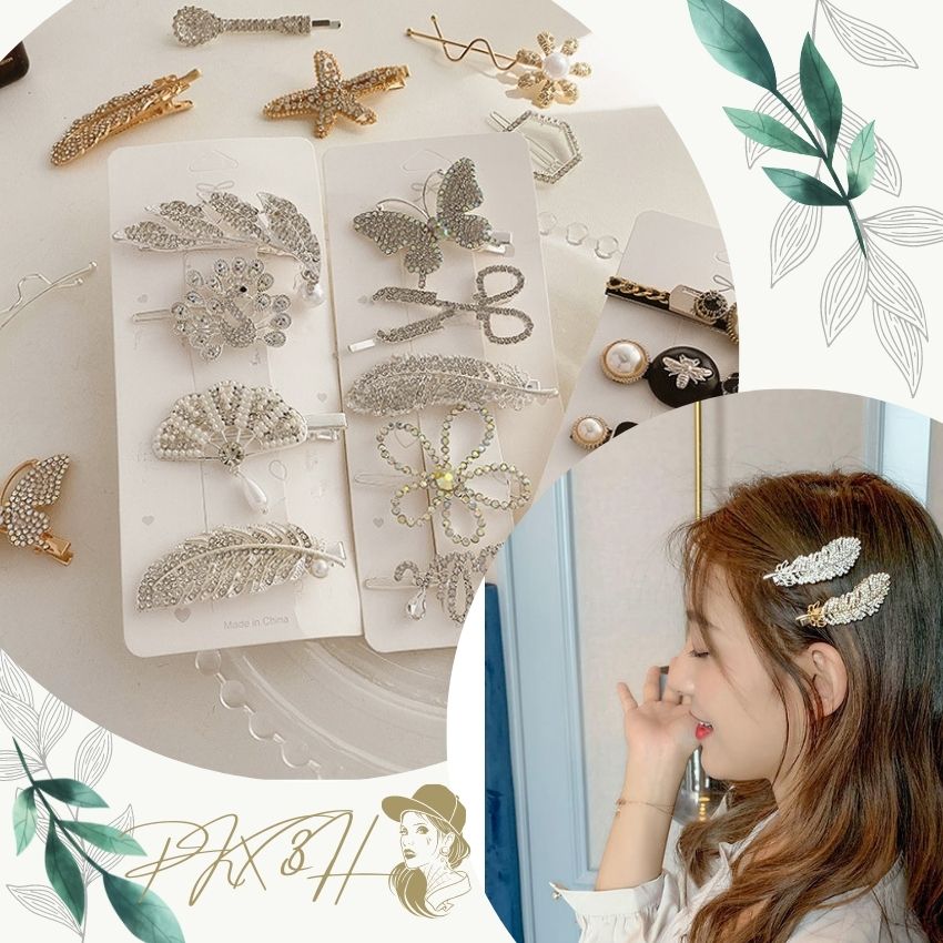 [FREESHIP+QUÀ 10K] Bộ Kẹp Tóc Đính Đá Nhân Tạo Cực Dễ Thương Nhiều Kiểu Dáng Cho Nữ, Set Trâm Cài Tóc Phong Cách Hàn Quốc  Phụ Kiện Xinh 3H. Phù hợp cho dịp đi chơi, đi tiệc. Tặng buộc tóc Scunchies 10K với đơn hàng trên 50K