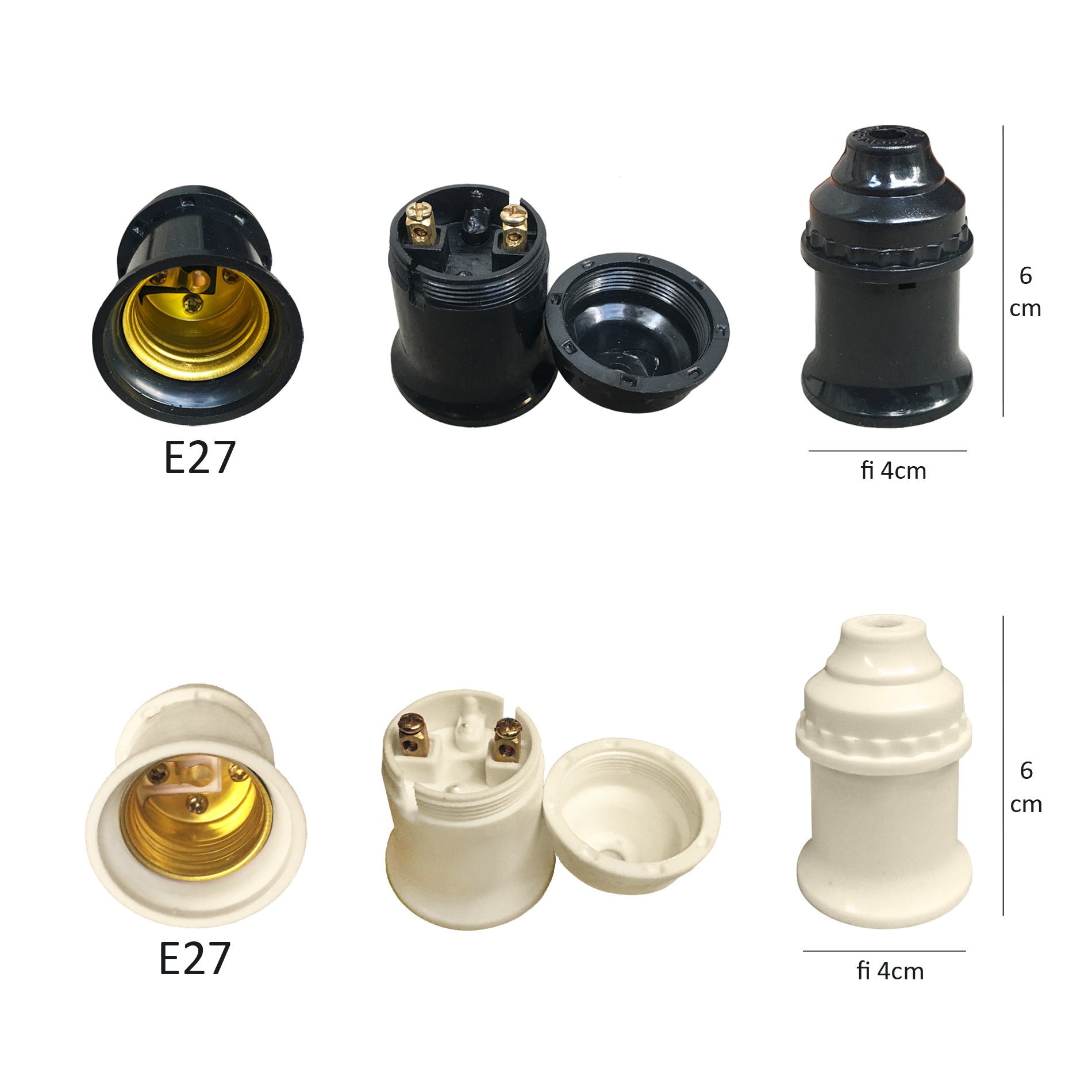 Sỉ 100 Đui chuôi đèn E27 đuôi xoáy 27mm treo thả thông dụng LH-Hx