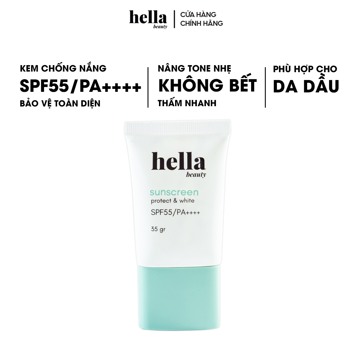 Kem chống nắng nâng tone SPF 55/PA ++++ giúp làm trắng, bảo vệ da toàn diện dưới ánh nắng mặt trời H