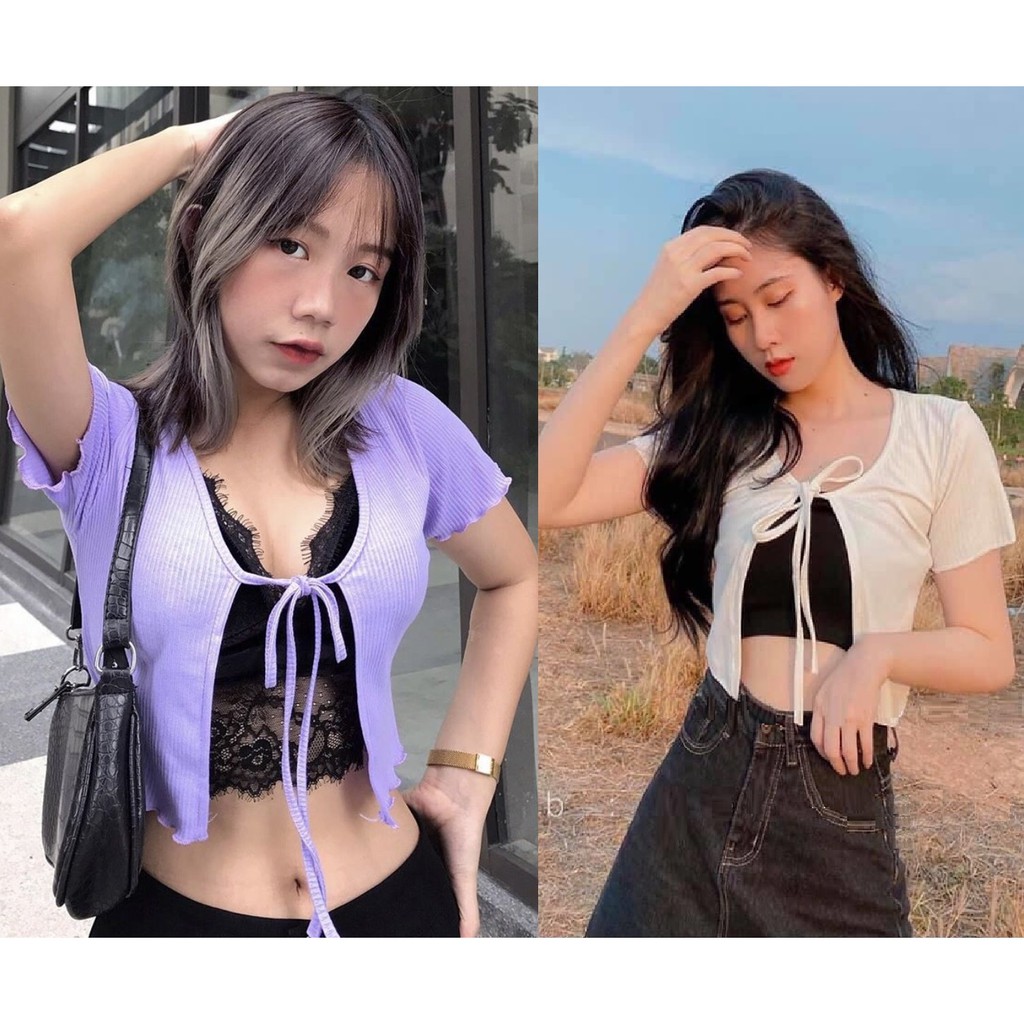 [HCM][HÌNH THẬT] ÁO CROPTOP THUN NGẮN - ÁO KIỂU CRT ULZANG NGẮN TAY CỔ RỘNG KHOÁC NHẸ HỞ NGỰC TRƠN BASIC 164