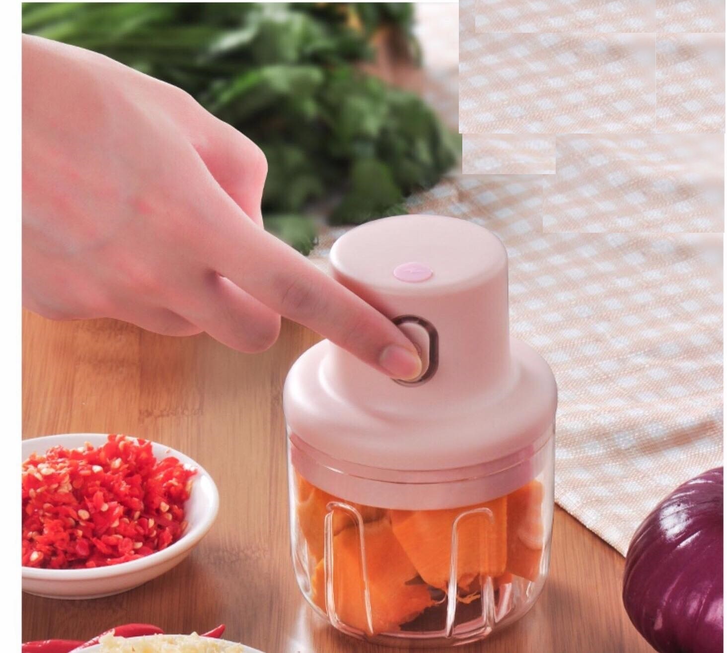Máy xay tích điện - máy xay tỏi xay thức ăn mini 250ml tích điện không dây