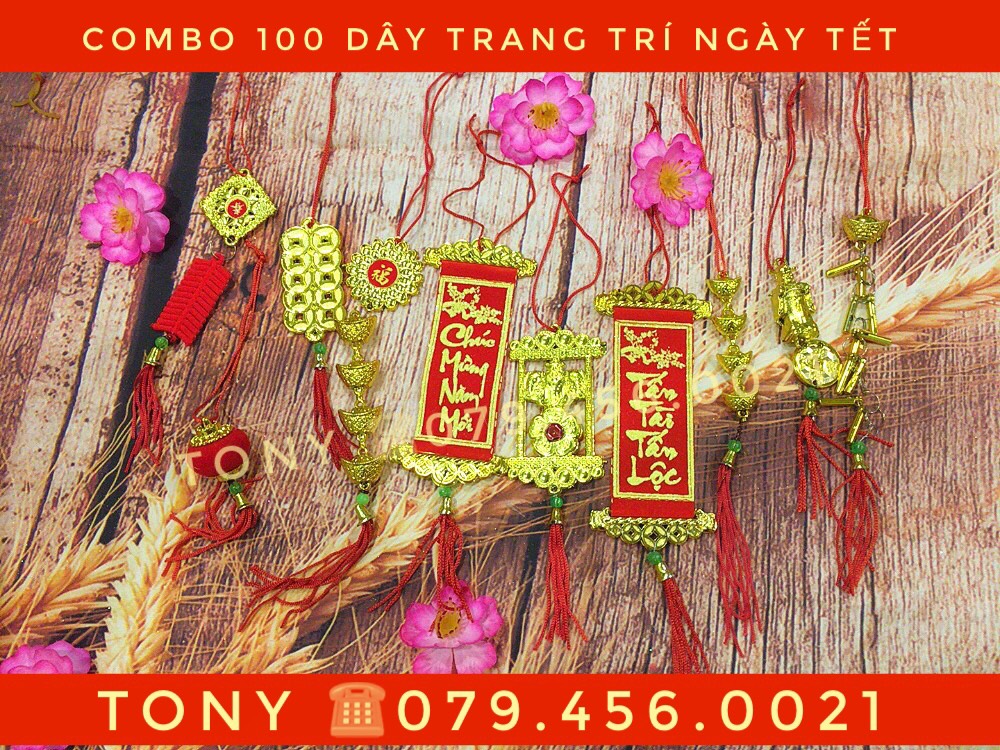 Bộ 100 dây liễng treo cây mai cây đào trang trí ngày tết - tony house