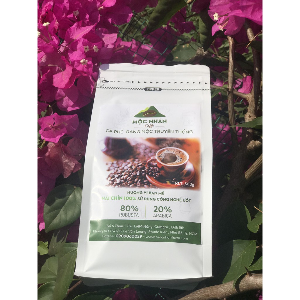 Cà phê rang mộc- nguyên chất - mộc nhân coffee - 500 gr dạng bột- nguyên hạt