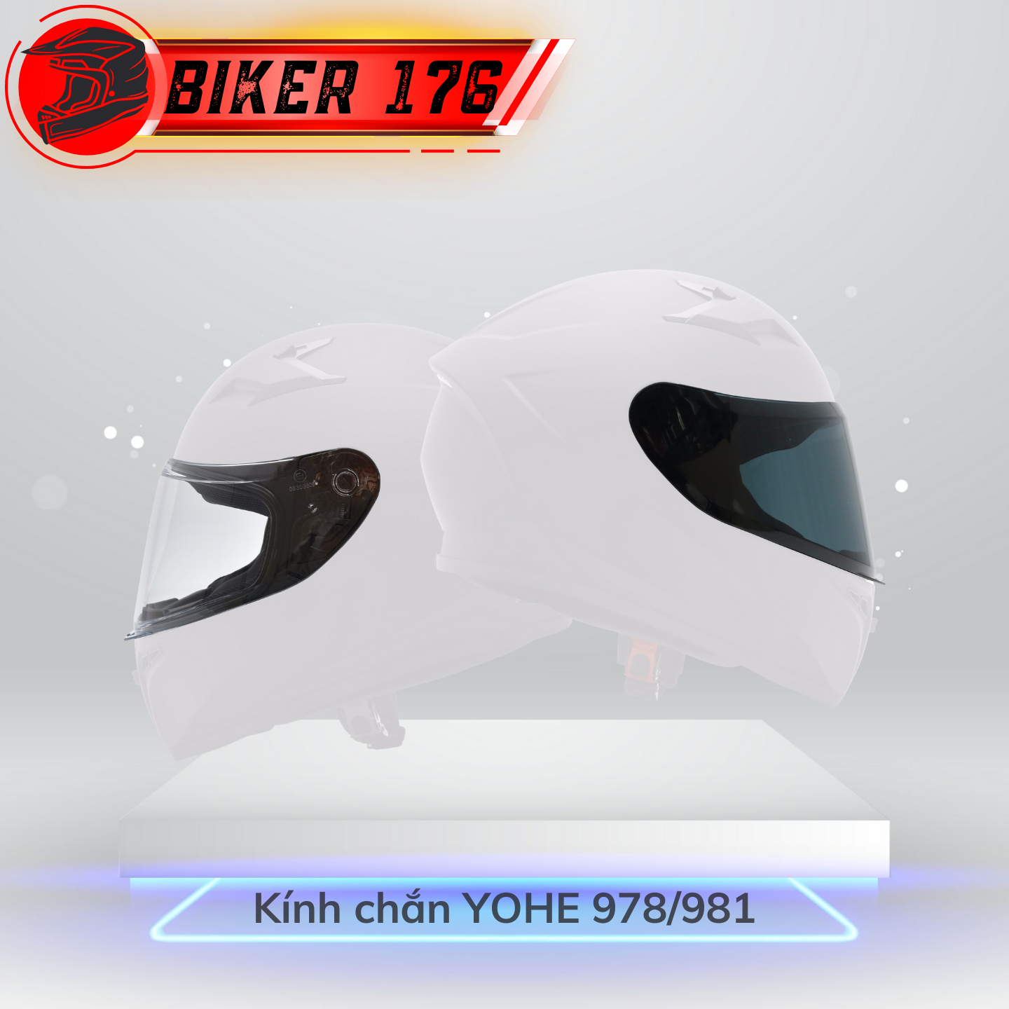 Kính chắn mũ bảo hiểm YOHE 978/ 978 PLUS/ 981/ ROC 01 - Bảo hành gãy vỡ 1 năm - Bảo hộ xe máy BIKER 176