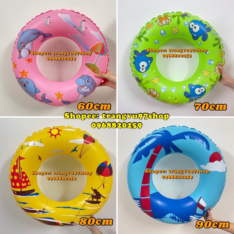 [XẢ KHO] Phao bơi tròn cho bé đủ các kích thước 60-70-80-90cm dành cho cả người lớn