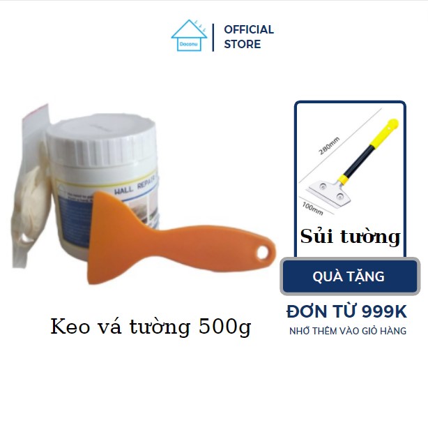 Keo trám trét keo bột bả vá tường Super thông minh đa năng chống thấm chống dột DOCONU 500g. keo trám trét tường keo trám vết nứt keo trám tường đa năng keo trám tường thông minh keo trám vết nứt sàn bê tông ngoài trời