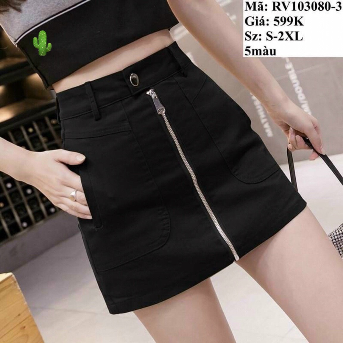 Chân váy kaki zip kéo chính giữ siêu hót ttpk0062