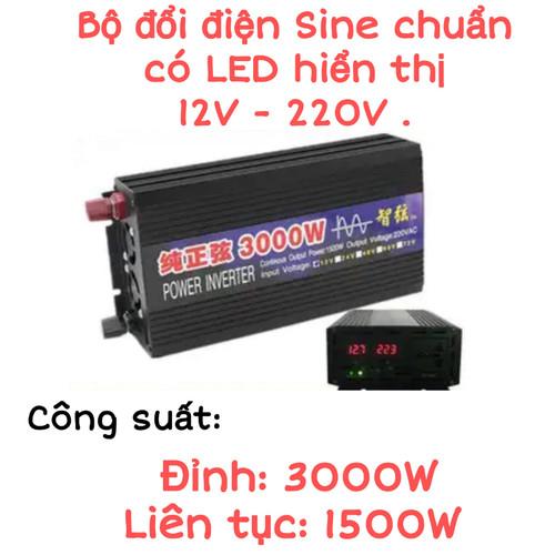 Bộ đổi điện sin chuẩn 3000w 12v sang 220v - zx 12v-3000w
