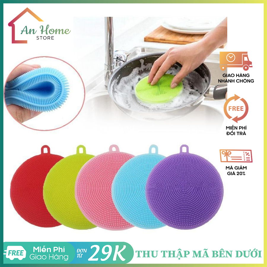 Miếng rửa chén dĩa silicon anhome, miếng rửa chén silicon đa năng tiện lợi