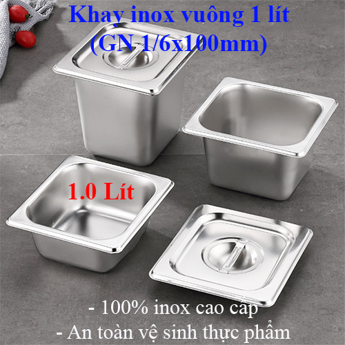 Khay inox GN 1/6 sâu 65 đựng thực phẩm