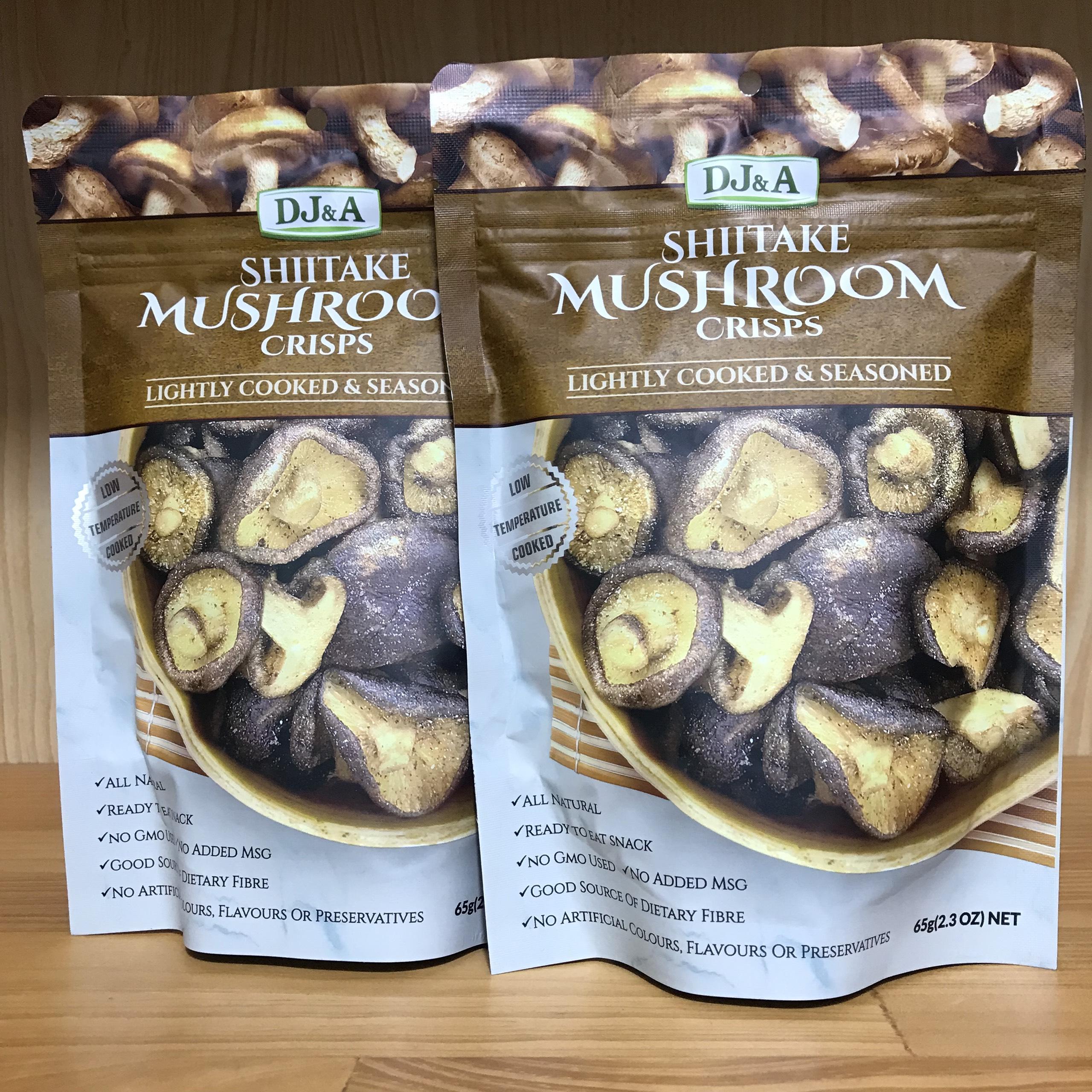 Nấm đông cô sấy khô dạng bim bim ăn liền dj&a shiitake mushroom crisps , 65g , úc xuất nhật