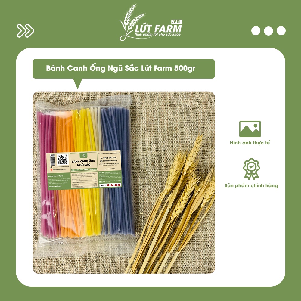 Bánh canh ống ngũ sắc Lứt Farm 500gr