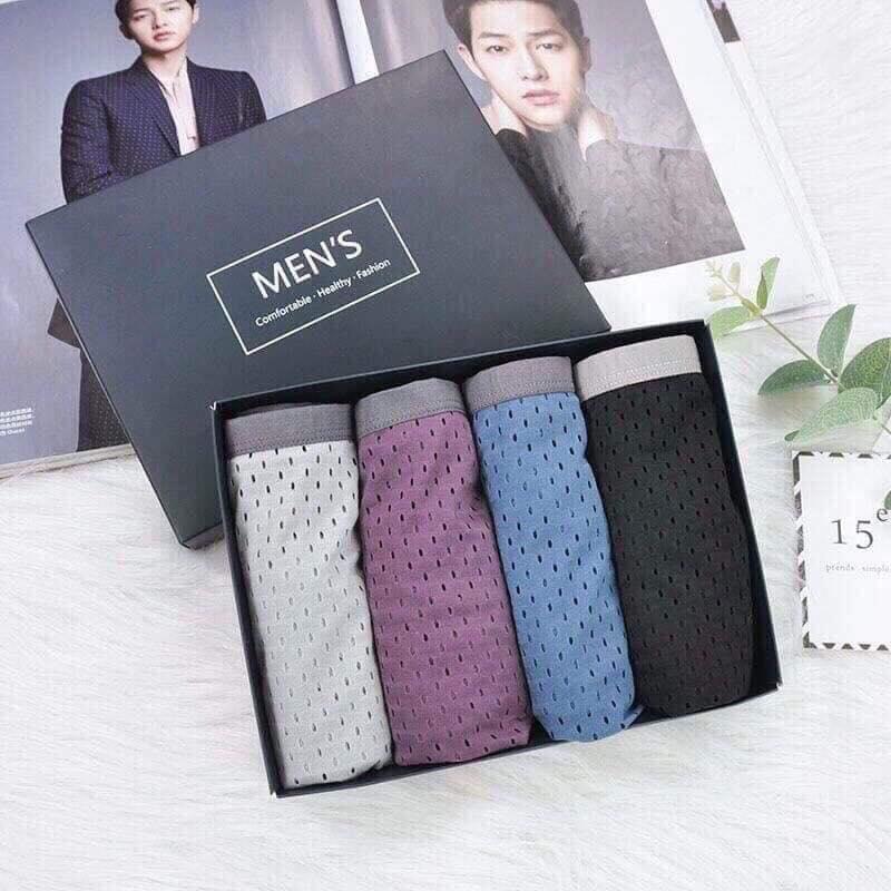 Hộp 4 Quần Sịp Đùi Nam Thông Hơi Men's, quần lót đùi nam, quần lót nam sexy, quần lót nam cao cấp, quần lót nam, xuất nhật quần, lót nam thun lạnh