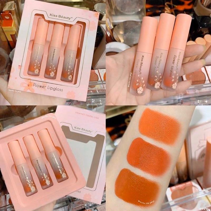 Set 3 cây Son Kiss Beauty với 3 tone màu siêu đẹp