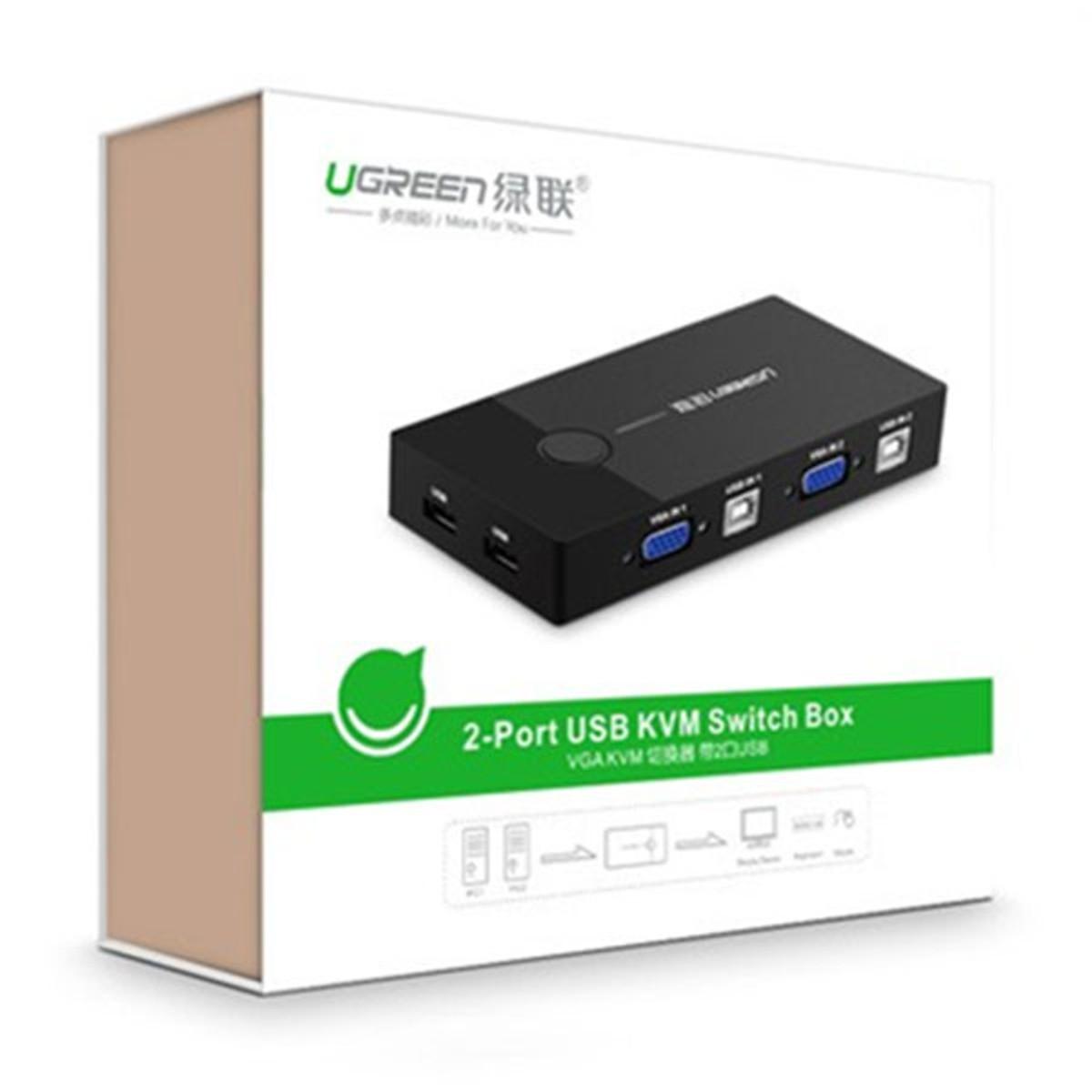 Bộ chuyển tín hiệu 2 cpu dùng 1 màn hình kvm switch usb ugreen