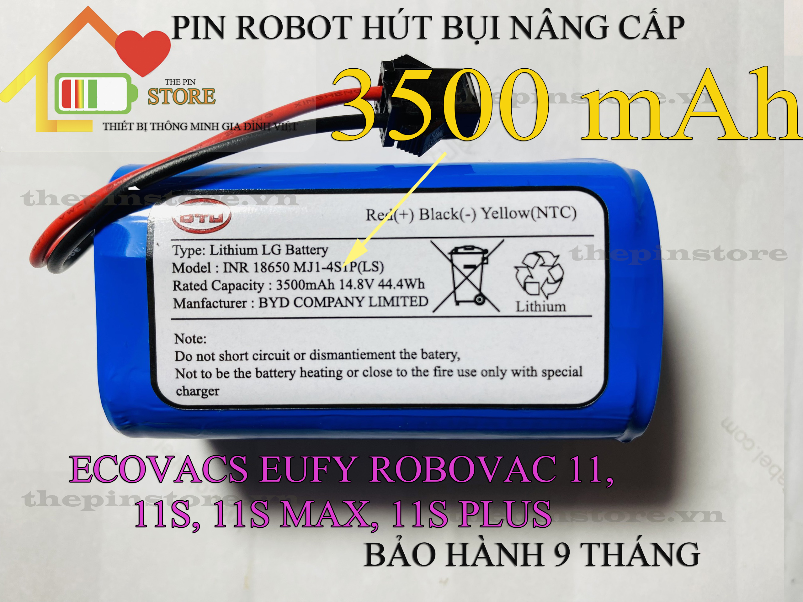 Pin robot hút bụi ecovacs eufy robovac 11, 11s, 11s max, 11s plus