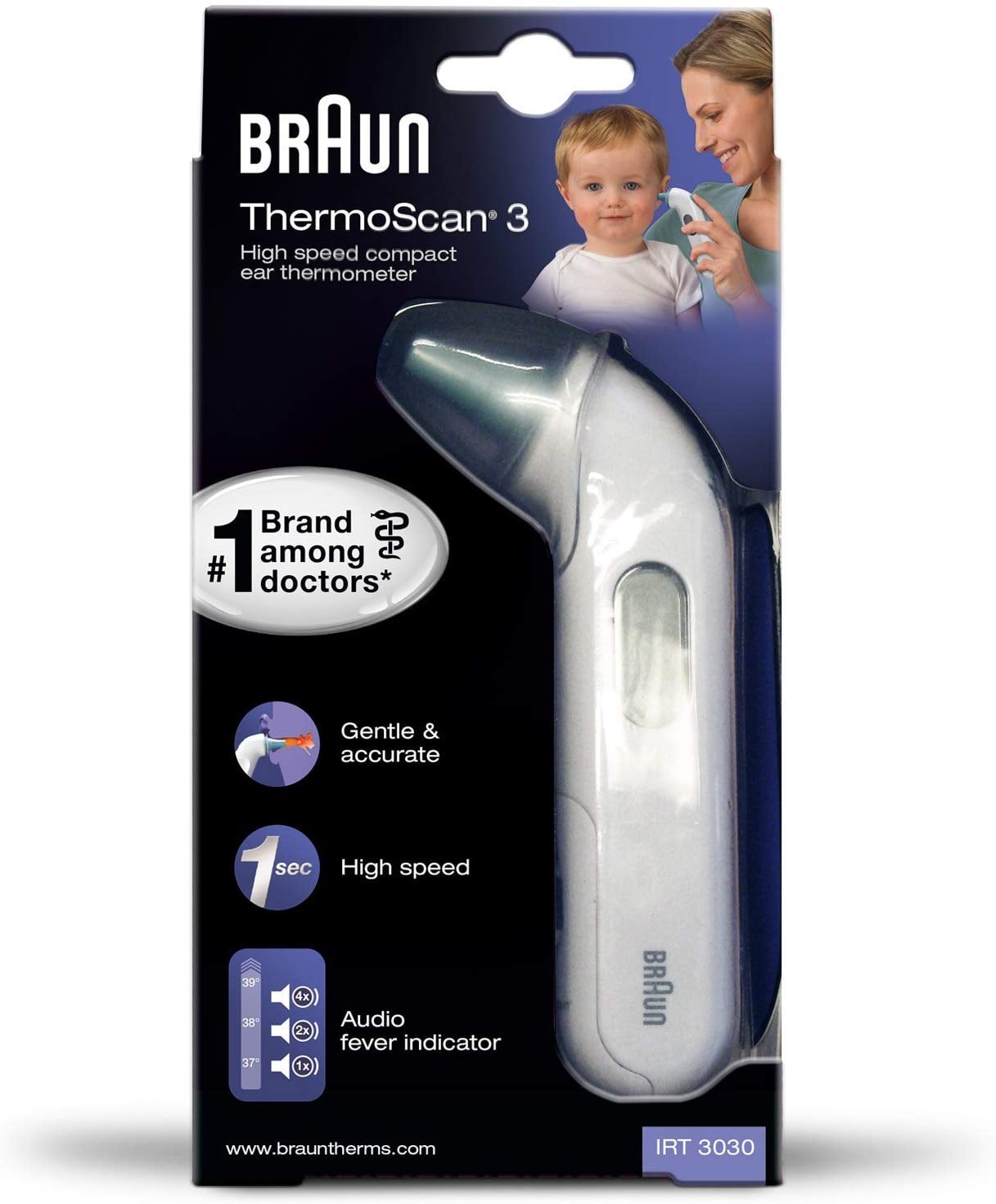 Nhiệt kế điện tử đo tai braun irt3030 - hàng nhập tại đức