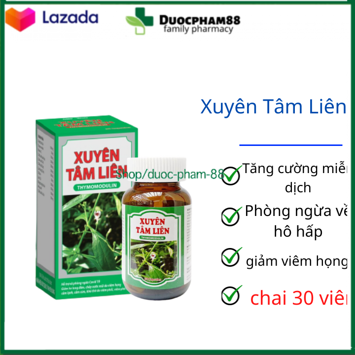 Viên uống Xuyên tâm liên bổ sung vitamin c, tía tô, húng chanh