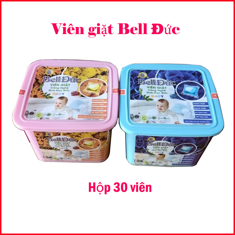 Viên Giặt 3D Bell Queen Bell Đức Mùi Hương Dịu Nhẹ, Giúp Mềm Vải, Êm Ái Cho Da Hộp 30 viên 7gram- viên giặt quần áo