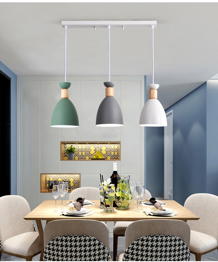 Đèn thả bàn ăn Randolph cao cấp kèm bóng LED chuyên dụng và đế ốp trần hiện đại sang trọng sơn tĩnh điện không gi