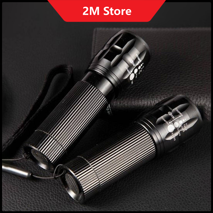 Đèn pin siêu sáng cầm tay oso x2000 bỏ túi - vỏ hợp kim chống nước, độ sáng mạnh chiếu xa, 3 chế độ