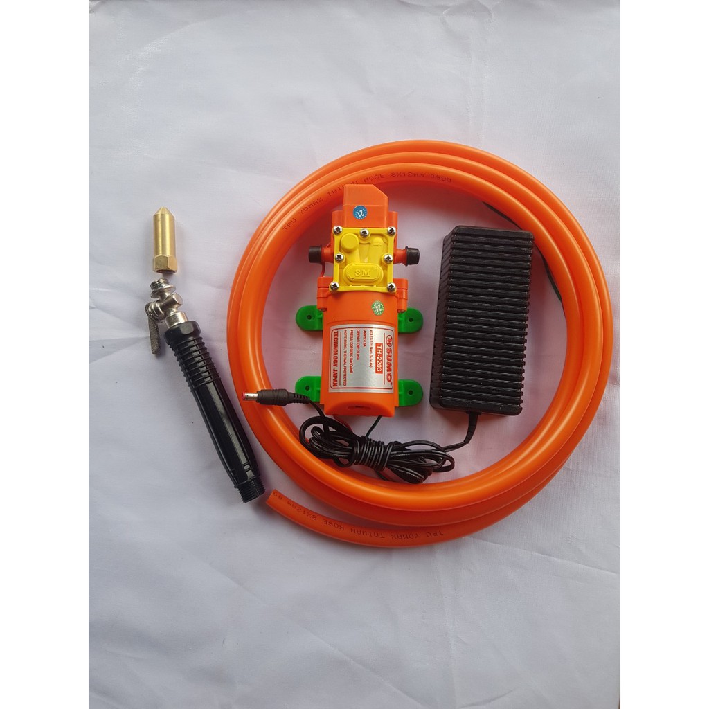 Bộ xịt rửa xe, máy lạnh, máy giặt mini dùng bơm SUMO cam