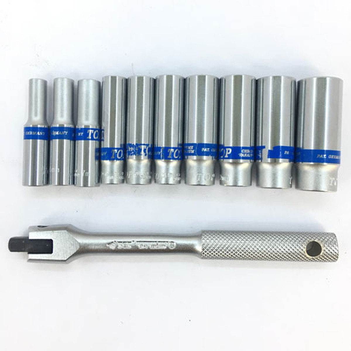 Bộ tuýp khẩu 11 chi tiết 1/4" tay lắc, cần l, cần tự động, cần trượt và đầu tuýp dài 1/4'' từ 5-14mm chính hãng top