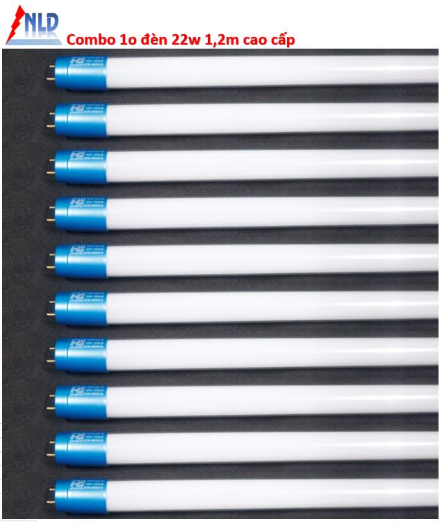 Combo 10 bóng đèn led tuýp 22w 1,2m sáng trắng
