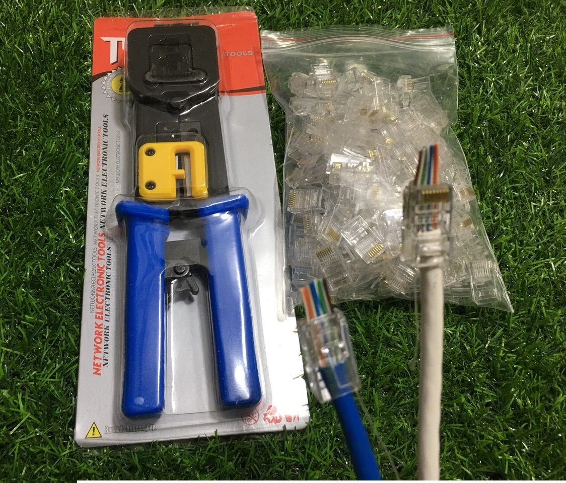 Kìm bấm hạt mạng xuyên thấu Combo kìm và 50 hạt xuyên