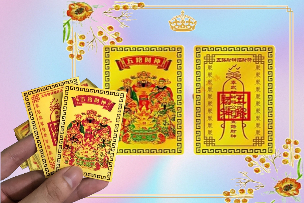 Ngũ Lộ Thần Tài Phù - Đã được khai quang - khai cung tài, mở cung lộc