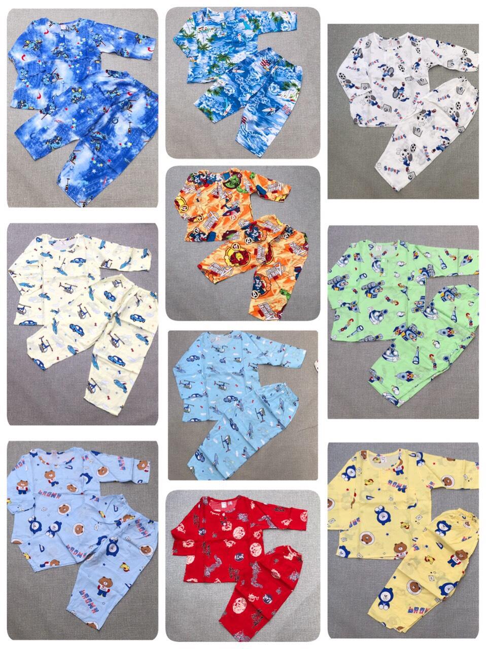 Bộ dài bé trai vải tôn lanh loại 1 nhiều hình đẹp hàng việt nam chất lượng cao