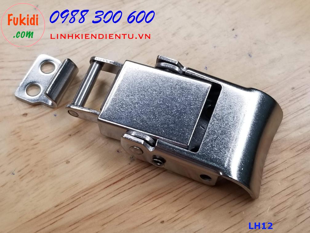 Móc khóa gài hộp dụng cụ LH12, chất liệu inox 304 màu bạc