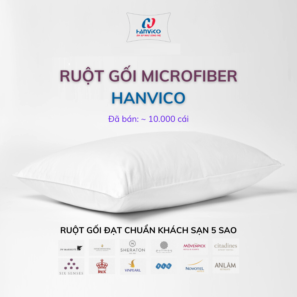 Ruột gối khách sạn Microfiber Hanvico cao cấp