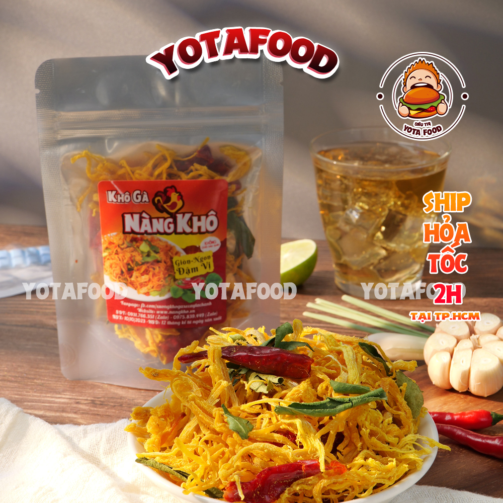 Khô Gà Lá Chanh YOTAFOOD siêu ngon loại 1 (100g) đẳng cấp- sạch sẽ - đảm bảo ATVSTP