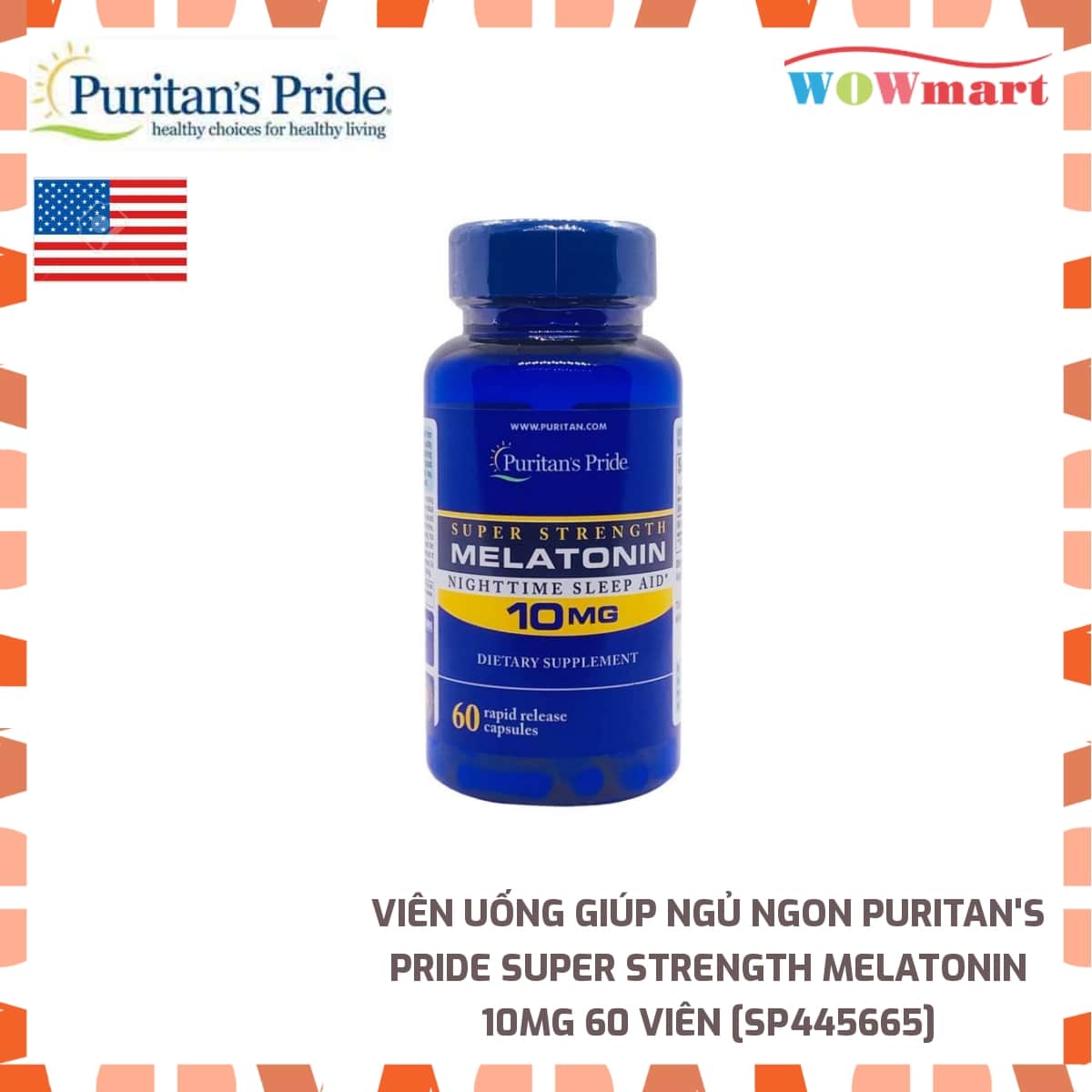 [HCM]Viên uống giúp ngủ ngon Puritan’s Pride Super Strength Melatonin 10mg 60 viên - [MỸ]