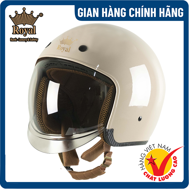 Mũ bảo hiểm 3 phần 4 Royal M139 cao cấp, kính âm tiện lợi, lót nón tháo rời, thiết kế thời trang, hàng chính hãng