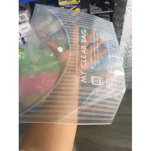 Sỉ 100 túi đựng hồ sơ tài liệu,clear,cặp khuy dày đẹp- túi clear khổ a4- túi clear
