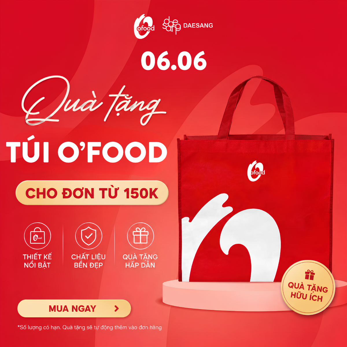 Qùa tặng túi vải O'food