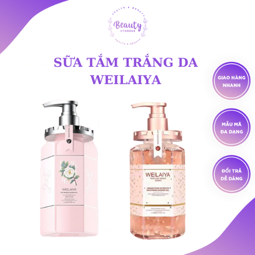 Sữa tắm trắng da cánh hoa hồng damask weilaiya chai 450ml