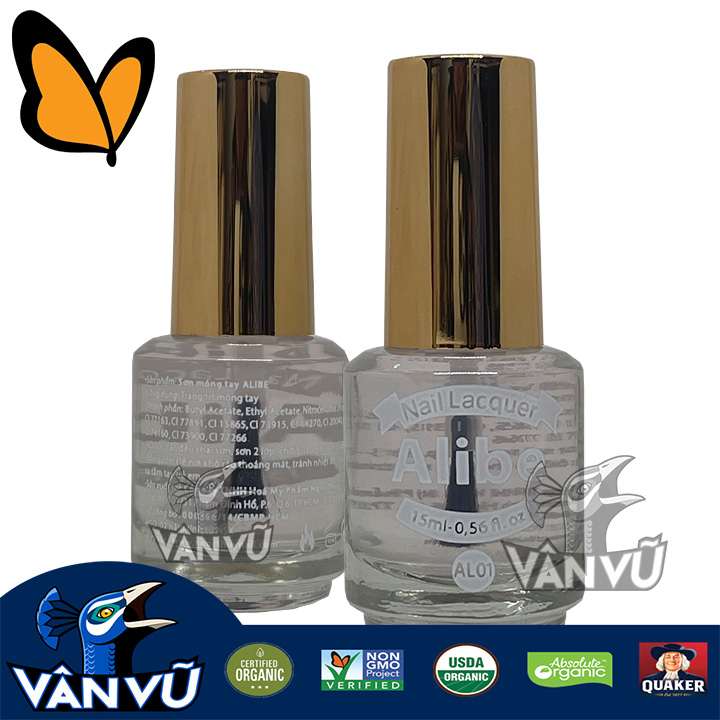 Mẫu Mới Sơn Bóng Trong Suốt, Bảo Vệ Màu Sơn Móng Tay AL01 Nắp Vàng Nhanh Khô 15ml