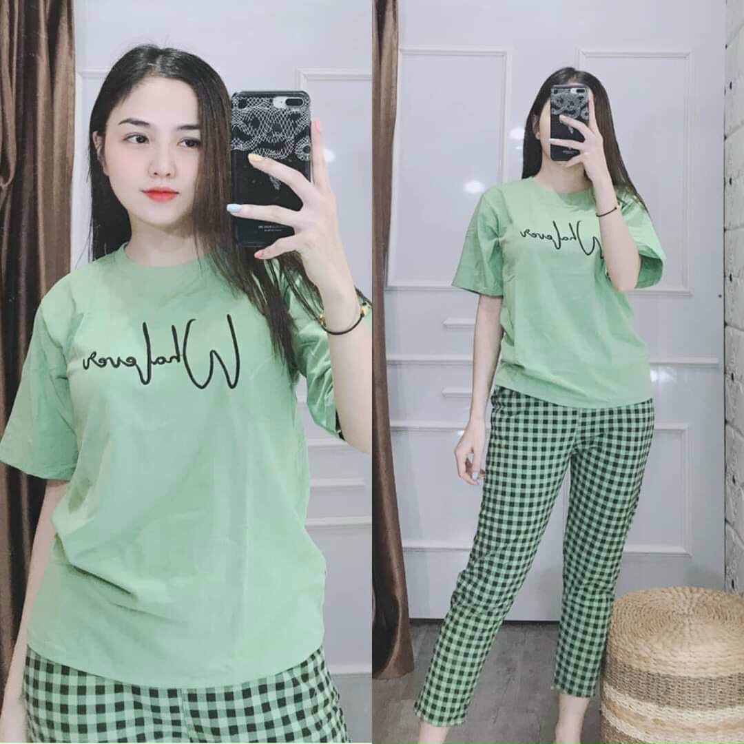 Bộ đồ nữ mặc nhà chất thun cotton co giãn 4 chiều nhẹ nhàng, năng động, có size tới 85kg